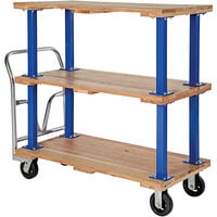 Vestil VHPT/TD-2448 24" x 48" Triple Deck Hardwood Platform Cart - 1600 lb. Capacity