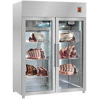 Salubrino 2.0 47121 58 3/8 inch Glass Door Meat Preservation and Dry Aging Cabinet 528 lb. Capacity - 220V, 1728W
