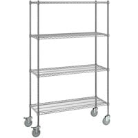 Steelton 18" x 48" NSF Chrome 4-Shelf Kit with 72" Posts and Casters