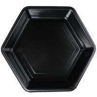 Genpak HX010-3L Smart-Set 10 5/16 inch Black Hexagonal Foam Serving Tray - 200/Case