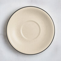 Acopa Embers 5 1/2" Cream White Matte Stoneware Saucer - Sample