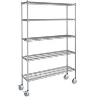 Steelton 14" x 48" NSF Chrome 5-Shelf Kit with 72" Posts and Casters
