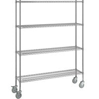Steelton 14" x 60" NSF Chrome 4-Shelf Kit with 72" Posts and Casters