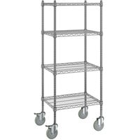 Steelton 18" x 24" NSF Chrome 4-Shelf Kit with 54" Posts and Casters
