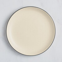 Acopa Embers 10 3/4" Cream White Matte Coupe Stoneware Plate - Sample
