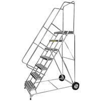 Ballymore ALWB730R 7-Step Wheelbarrow Ladder with Ribbed Step Tread - 24 inch x 14 inch x 70 inch Platform