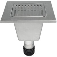 Zurn Elkay Z1901-RL2 12" x 12" x 8" Stainless Steel Full Grate Floor Sink Liner with Removable Strainer and 2" Outlet