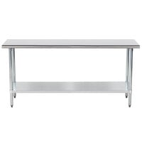 Advance Tabco GLG-366 36 inch x 72 inch 14 Gauge Stainless Steel Work Table with Galvanized Undershelf