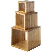 Tablecraft Barclay 3-Piece Square Bamboo Riser Set