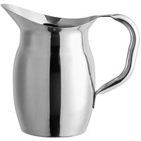 Tablecraft 64 oz. Stainless Steel Bell Pitcher with Ice Guard