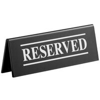 Tablecraft 6 inch x 2 inch Plastic Double-Sided Reserved Sign