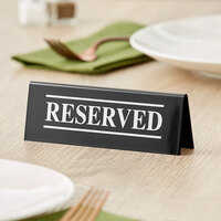 Tablecraft 6 inch x 2 inch Plastic Double-Sided Reserved Sign