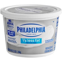 Philadelphia Reduced Fat Cream Cheese Spread Tub 3 lb. - 6/Case