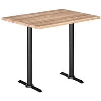 Holland Bar Stool EnduroTop 30 inch x 48 inch Natural Wood Laminate Outdoor / Indoor Bar Height Table with End Column Base