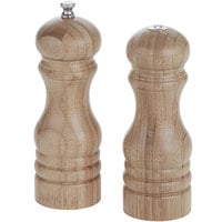 American Metalcraft 6 inch Bamboo Finish Salt Shaker and Pepper Mill Set