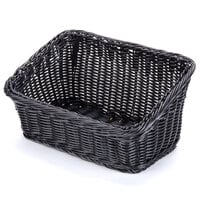 GET WB-1510-BK Designer Polyweave Plastic Cascading Basket - Black 9 1/4" x 13" - 6/Pack