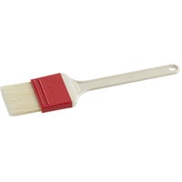 Choice 2 3/8 inchW Natural Bristle Pastry / Basting Brush with Plastic Handle