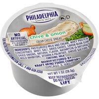 Philadelphia Chive and Onion Cream Cheese Spread Portion Cup 1 oz. - 100/Case