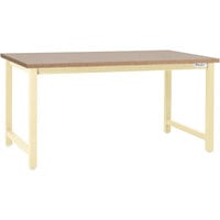 BenchPro Kennedy Series 30" x 60" Particleboard Top Adjustable Workbench with Beige Frame KW3060
