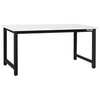 BenchPro Kennedy Series 30" x 48" Laminate Top Adjustable Workbench with Black Frame and Round Front Edge KF3048