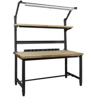 BenchPro Kennedy Series Butcherblock Wood Top Adjustable Workbench Set with Black Frame