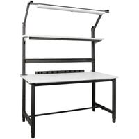 BenchPro Kennedy Series Laminate Top Adjustable Workbench Set with Black Frame and Round Front Edge