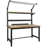BenchPro Kennedy Series 30" x 72" Butcherblock Wood Top Adjustable Workbench Set with Black Frame KWC-6