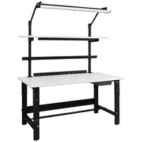 BenchPro Roosevelt Series 30 inch x 60 inch LisStat ESD Laminate Top Adjustable Workbench with Black Light Frame / Base Frame and Round Front Edge RDC-3