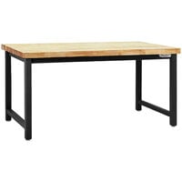 BenchPro Kennedy Series 30" x 48" Butcherblock Wood Top Adjustable Workbench with Black Frame KW3048