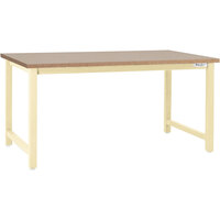 BenchPro Kennedy Series 24" x 60" Particleboard Top Adjustable Workbench with Beige Frame KW2460