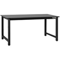 BenchPro Kennedy Series 30 inch x 48 inch Phenolic Resin Top Adjustable Workbench with Black Frame and Square Cut Front Edge KZ3048