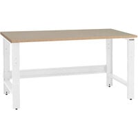 BenchPro Roosevelt Series 30 inch x 48 inch Particle Board Top Adjustable Workbench with White Frame RPB3048