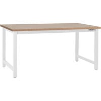 BenchPro Kennedy Series 30" x 72" Particleboard Top Adjustable Workbench with White Frame KW3072