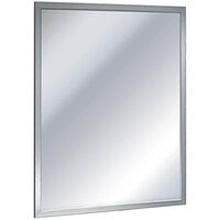 American Specialties, Inc. 18" x 30" Plate Glass Mirror with Stainless Steel Inter-Lok Angle Frame