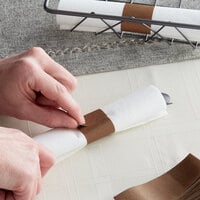 Brown Self-Adhering Customizable Paper Napkin Band - 20000/Case