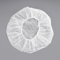 Choice 21 inch White Disposable Polypropylene Bouffant Cap - 100/Pack
