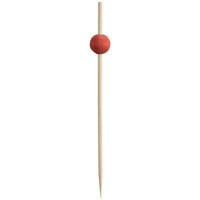 Front of the House Red Bamboo Ball Pick 4 1/2 inch - 100/Pack