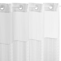 Hookless HBH43MYS0177 Madison White Shower Curtain with Flex-On Rings - 71 inch x 77 inch