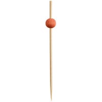 Front of the House Orange Bamboo Ball Pick 4 1/2 inch - 100/Pack