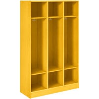 I.D. Systems 45" x 18" x 72" Sun Yellow Triple Storage Locker with Two Shelves 79016 Z45 042