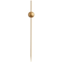 Front of the House Gold Bamboo Ball Pick 4 1/2" - 100/Pack