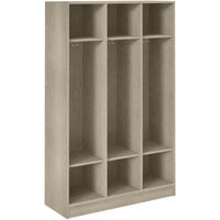 I.D. Systems 45" x 18" x 72" Natural Elm Triple Storage Locker with Two Shelves 79016 Z45 019