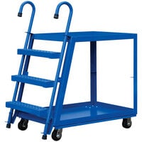 Vestil SPS2-2236-5PU 39 3/4 inch x 21 7/8 inch x 50 1/8 inch Steel 2-Shelf Stock Picker with Polyurethane-On-Steel Casters and 1,000 lb. Capacity