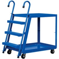 Vestil SPS2-2840 43 3/4 inch x 27 7/8 inch x 50 1/8 inch Steel 2-Shelf Stock Picker with Mold-On Rubber Casters and 1,000 lb. Capacity