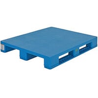 Vestil PLPS-H 39 1/2 inch x 47 3/8 inch x 6 inch Solid Top Blue Plastic Pallet - 8,800 lb. Capacity