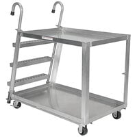 Vestil SPA2-2840 44 inch x 27 7/8 inch x 50 3/16 inch Aluminum 2-Shelf Stock Picker with Steel Ladder and 660 lb. Capacity