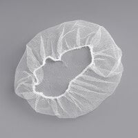 Choice 21" White Nylon Hairnet Cap - 100/Pack