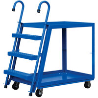Vestil SPS2-2848-6MR 51 3/4" x 27 7/8" x 52 1/8" Steel 2-Shelf Stock Picker with Rubber-On-Steel Casters and 1,000 lb. Capacity