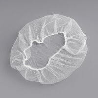 Choice 24 inch White Nylon Hairnet Cap - 100/Pack