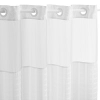 Hookless HBH43MYS0180 Madison White Shower Curtain with Flex-On Rings - 71 inch x 80 inch